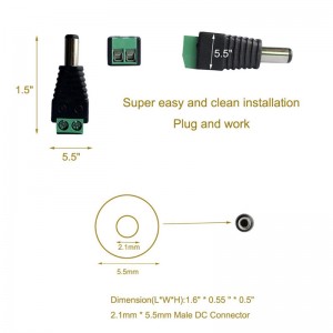 ຈີນ OEM ຈີນ 2.1 ມມ ເພດຊາຍ-ຍິງ ເຊື່ອມຕໍ່ສາຍເຄເບີນສາຍສາຍອາແດບເຕີ DC Power Plug