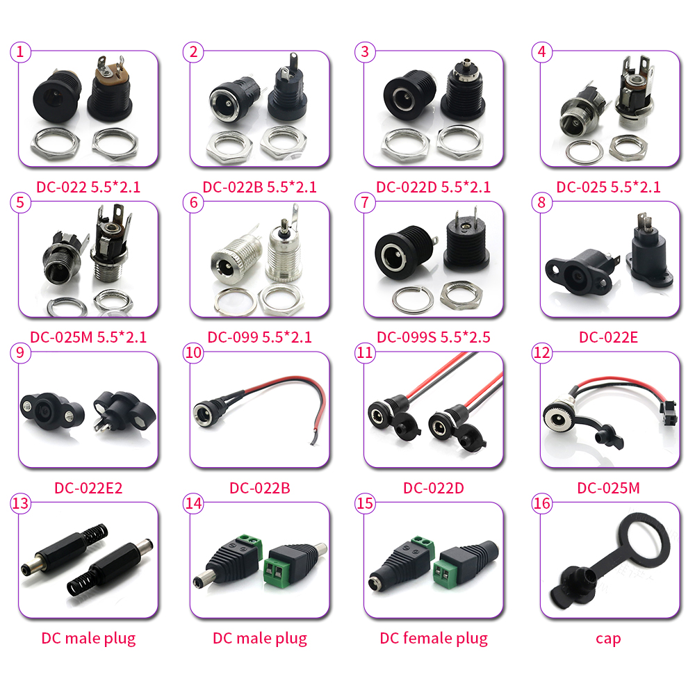 What are the types of DC power jack?